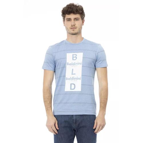 Short Sleeve T-shirt with Round Neck and Front Print 2XL Men - Main Image