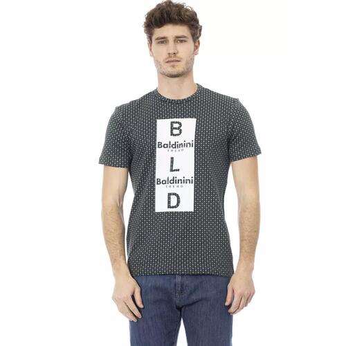 Front Print Short Sleeve T-shirt with Round Neck XL Men - Main Image