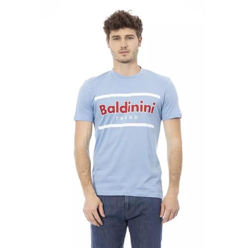 Short Sleeve Round Neck T-shirt with Front Print XS Men - Main Image