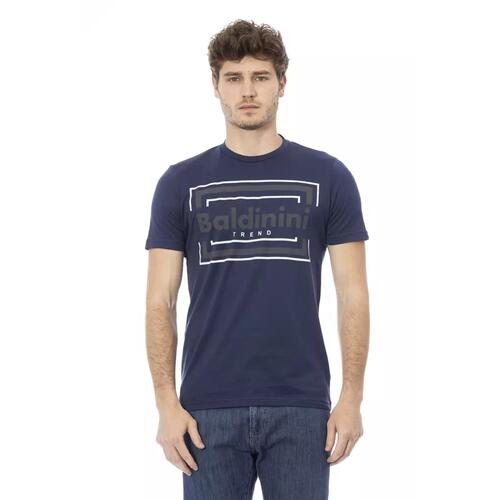 Round Neck Short Sleeve T-shirt with Front Print M Men - Main Image