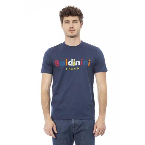 Short Sleeve T-shirt with Round Neck and Front Print XS Men - Main Image