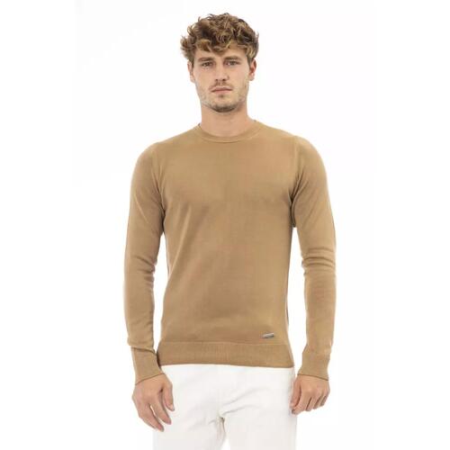 Fine Ribbed Knit Crew Neck Sweater with Long Sleeves 50 IT Men - Main Image