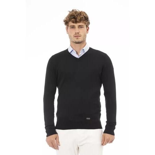 Metal Monogram V-Neck Sweater with Ribbed Details 48 IT Men - Main Image