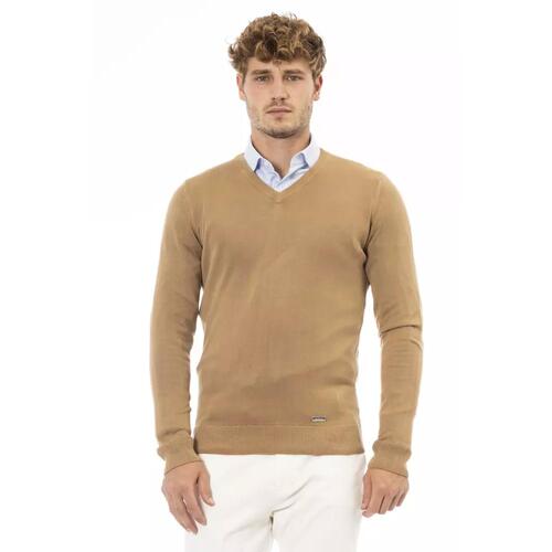 Fine Ribbed Knit V-neck Sweater with Long Sleeves 52 IT Men - Main Image