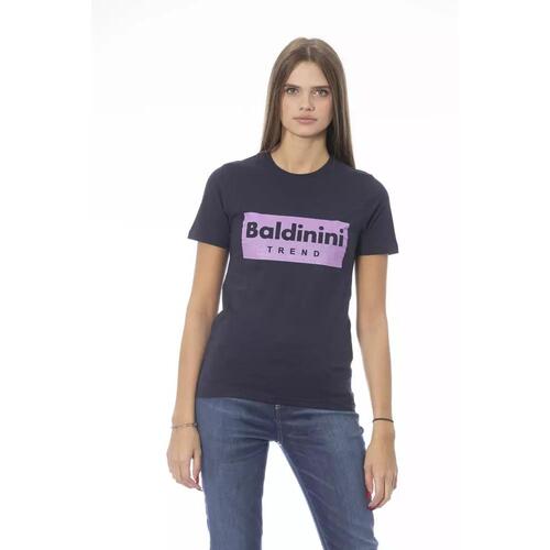 Baldinini Trend Women's Blue Cotton Tops & T-Shirt - S - Main Image