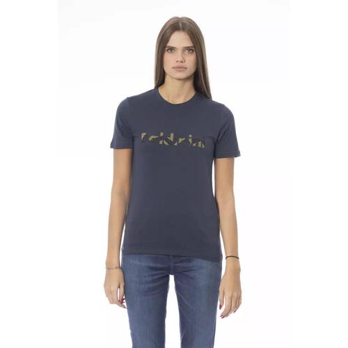 Baldinini Trend Women's Blue Cotton Tops & T-Shirt - XL - Main Image