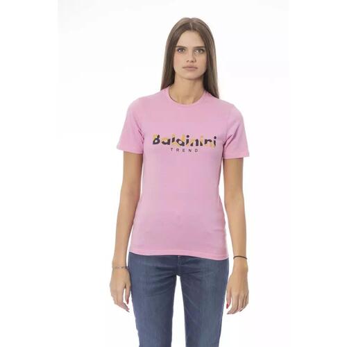 Baldinini Trend Women's Pink Cotton Tops & T-Shirt - L - Main Image