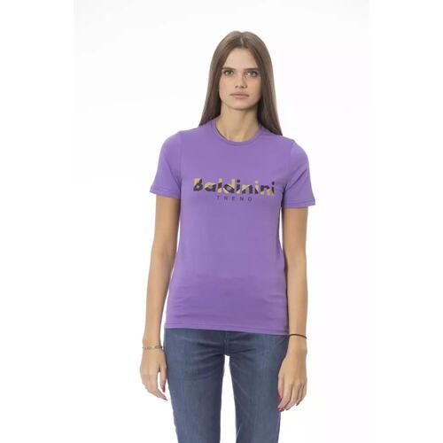 Baldinini Trend Women's Purple Cotton Tops & T-Shirt - L - Main Image