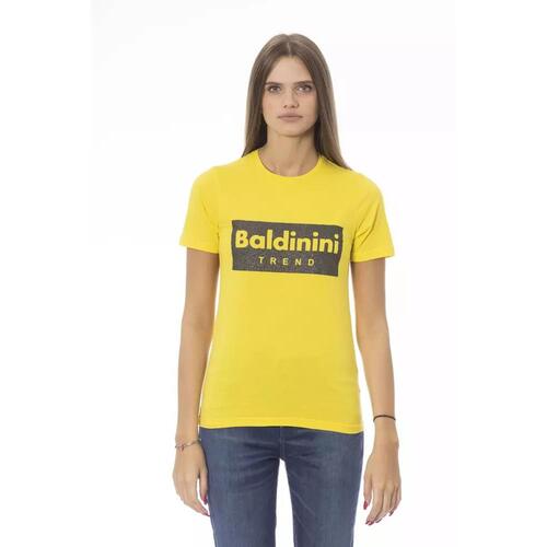 Baldinini Trend Women's Yellow Cotton Tops & T-Shirt - L - Main Image