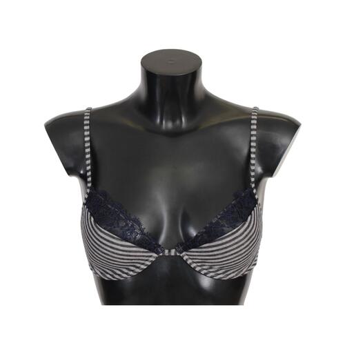 ERMANNO SCERVINO Striped Lace Bra with Logo Detail 2 IT Women - Main Image