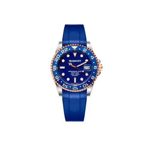 Bobroff Unisex's Black Rubber Watch - One Size - Main Image