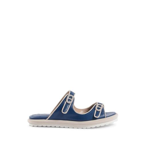 Leather Double Strap Flat Sandal - 40 EU - Main Image
