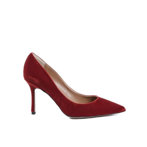 19V69 ITALIA by Versace 1969 abbigliamento sportivo srl Women's Red Velvet High Heel Pump in Red - 37 EU - Main Image