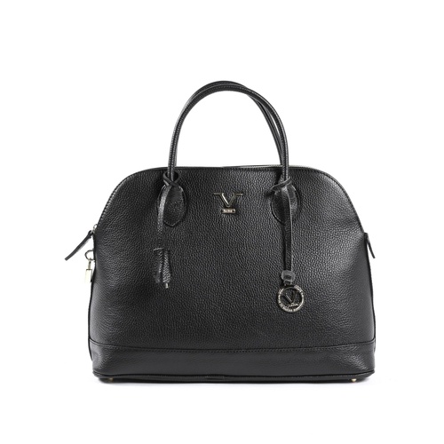 V Italia by VERSACE 1969 ABBIGLIAMENTO SPORTIVO SRL Women's V Italia by VERSACE 1969 ABBIGLIAMENTO SPORTIVO SRL Small Leather Satchel Black in Black - - Main Image