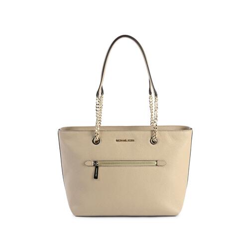 Leather Front Zip Tote Bag - One Size - Main Image