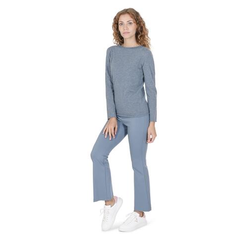 Crown of Edinburgh Cashmere Women's Cashmere Boatneck Sweater - Italian Crafted in Sky blue - S - Main Image