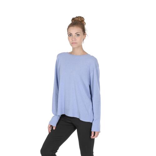 Crown of Edinburgh Cashmere Women's Cashmere Boatneck Sweater in Sky blue - L - Main Image