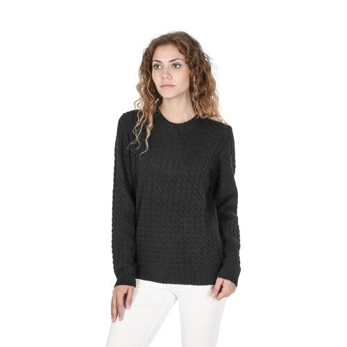 Crown of Edinburgh Cashmere Women's Luxury Italian Cashmere and Merino Wool Sweater in Black - 42 EU - Main Image