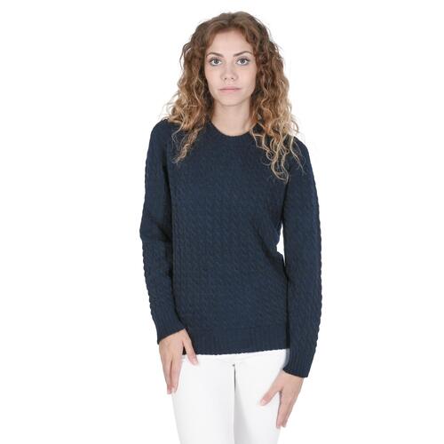 Crown of Edinburgh Cashmere Women's Cashmere Round Neck Womens Sweater in Navy blue - 44 EU - Main Image