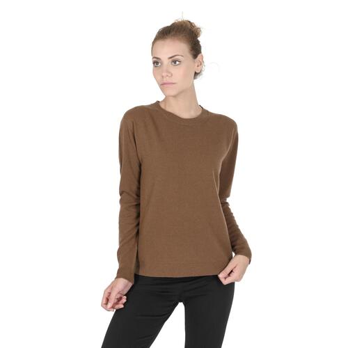 Crown of Edinburgh Cashmere Women's Round Neck Cashmere Sweater in Light brown - 48 EU - Main Image