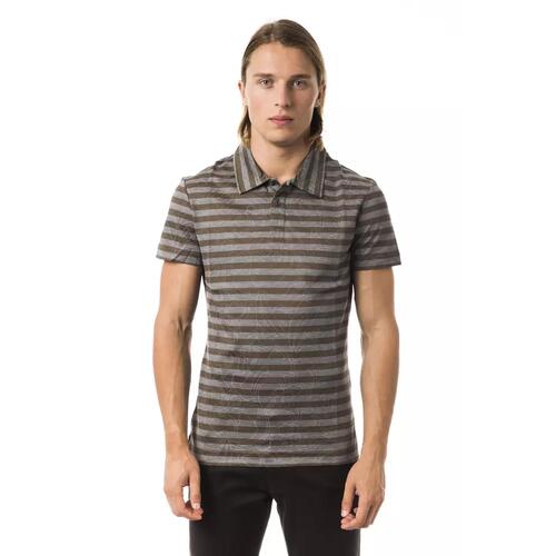 Striped Polo Shirt with Prints L Men - Main Image