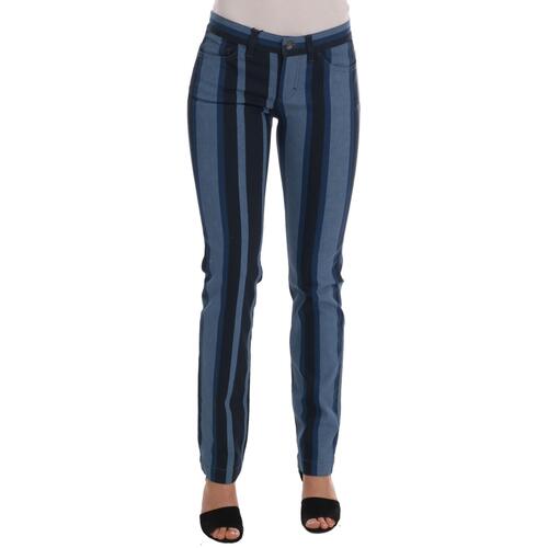 Blue Striped Cotton Stretch Denim Jeans - Dolce & Gabbana 40 IT Women - Main Image