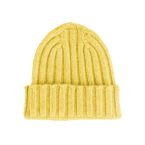 Made in Italy Men's Yellow Cashmere Hats & Cap - One Size - Main Image
