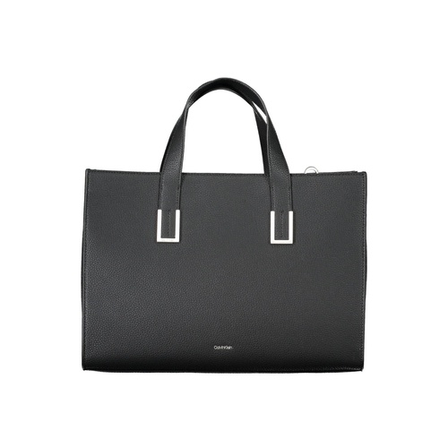 Calvin Klein Women's Elegant Two-Handled Black Handbag with Logo - One Size - Main Image