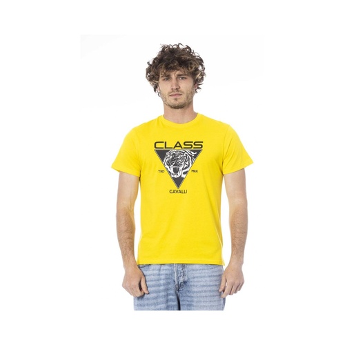 Cavalli Class Men's Yellow Cotton T-Shirt - M - Main Image