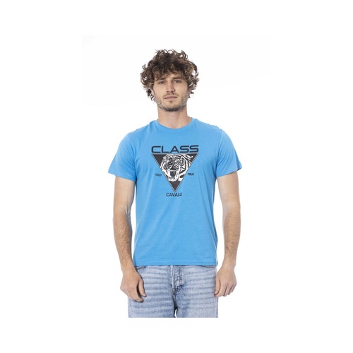 Cavalli Class Men's Light Blue Cotton T-Shirt - L - Main Image