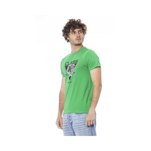 Cavalli Class Men's Green Cotton T-Shirt - M - Main Image