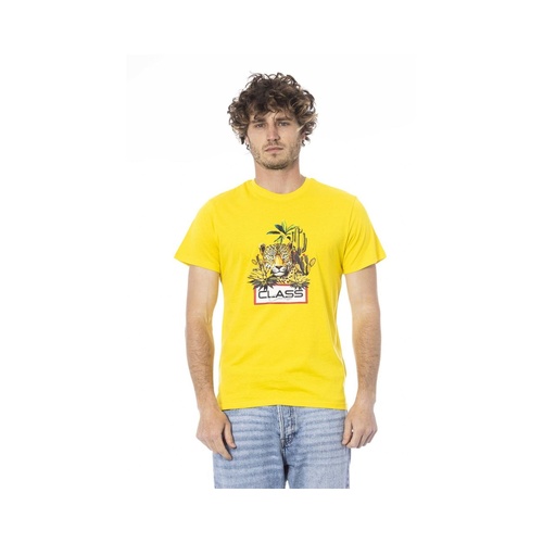 Cavalli Class Men's Yellow Cotton T-Shirt - S - Main Image