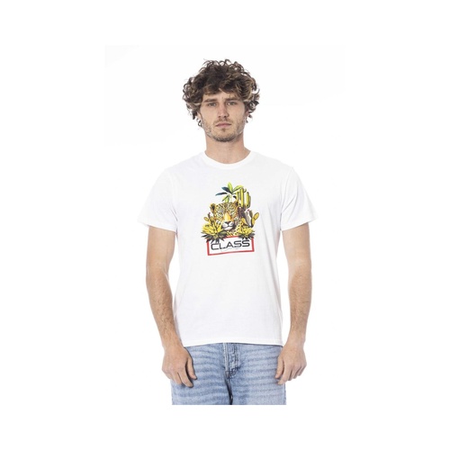 Cavalli Class Men's White Cotton T-Shirt - L - Main Image