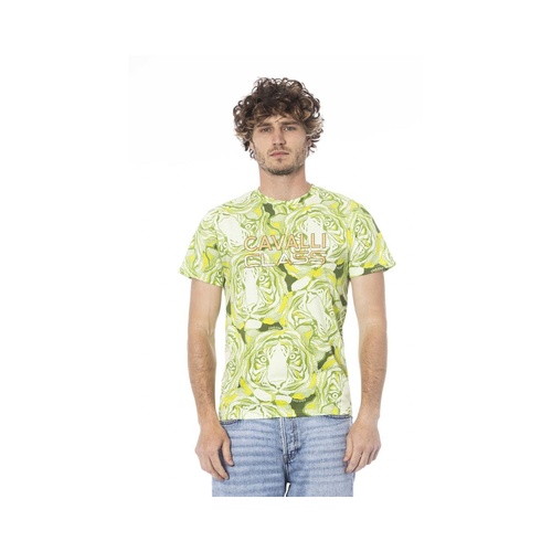 Cavalli Class Men's Green Cotton T-Shirt - M - Main Image
