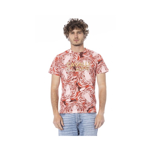 Cavalli Class Men's Red Cotton T-Shirt - M - Main Image