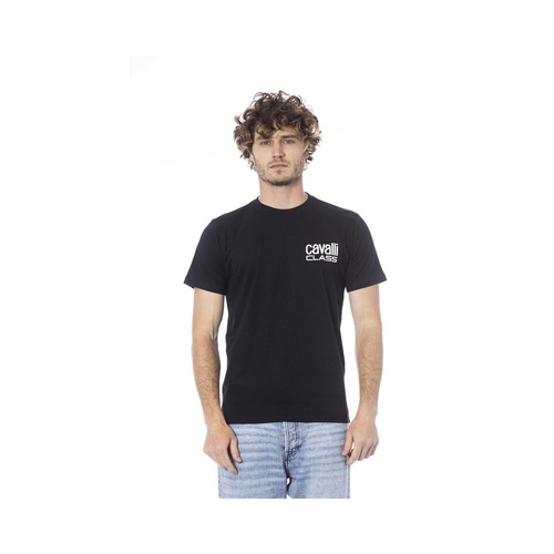 Cavalli Class Men's Black Cotton T-Shirt - L - Main Image
