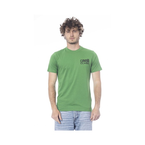Cavalli Class Men's Green Cotton T-Shirt - L - Main Image