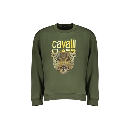 Cavalli Class Men's Green Cotton Sweater - M - Main Image