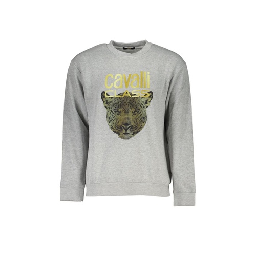 Cavalli Class Men's Gray Cotton Sweater - XL - Main Image