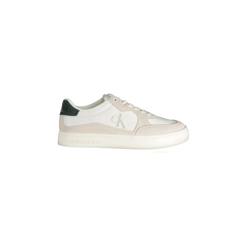 Calvin Klein Men's White Leather  Sneaker - 40 EU - Main Image