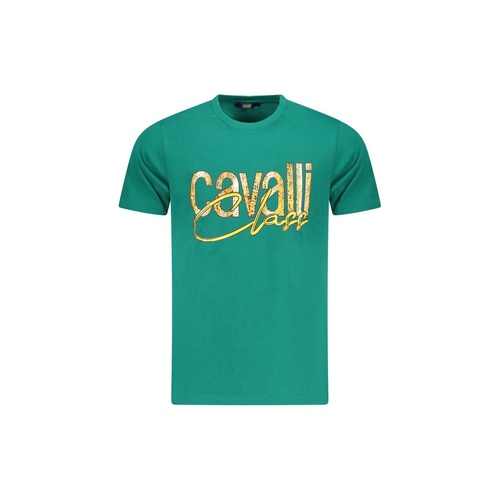Cavalli Class Men's Green Cotton  T-Shirt - XL - Main Image