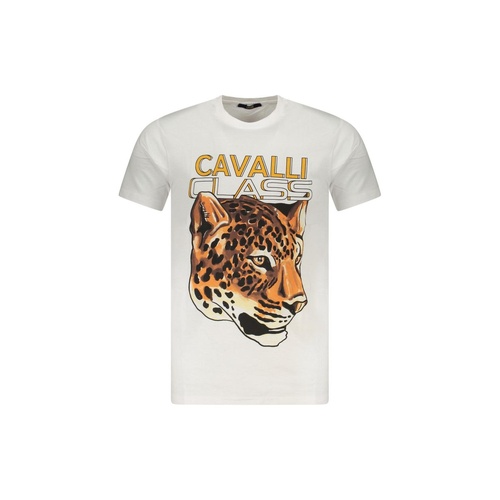Cavalli Class Men's White Cotton  T-Shirt - 2XL - Main Image
