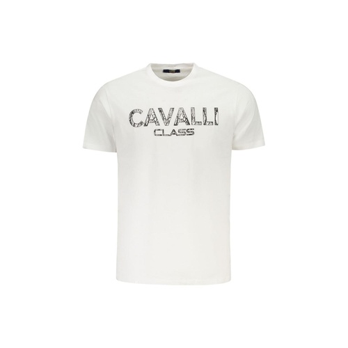 Cavalli Class Men's White Cotton  T-Shirt - M - Main Image