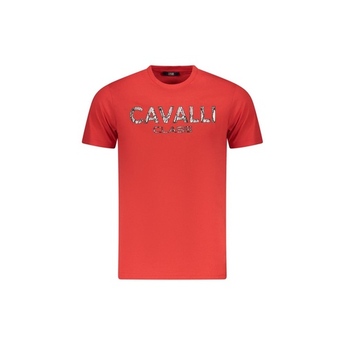 Cavalli Class Men's Red Cotton  T-Shirt - 2XL - Main Image