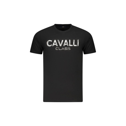 Cavalli Class Men's Black Cotton  T-Shirt - XL - Main Image