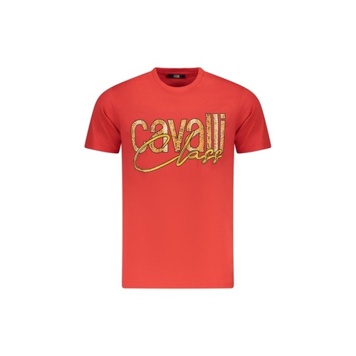 Cavalli Class Men's Red Cotton  T-Shirt - 2XL - Main Image