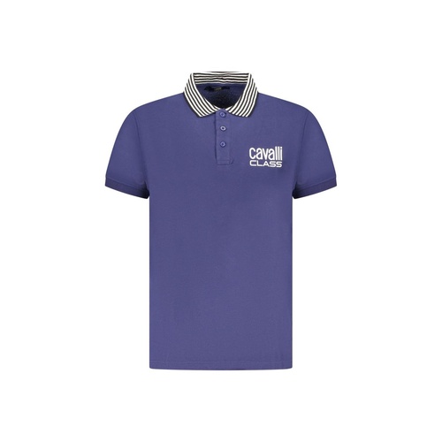 Cavalli Class Men's Blue Cotton Polo Shirt - L - Main Image
