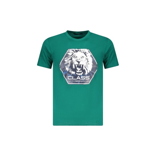Cavalli Class Men's Green Cotton T-Shirt - XL - Main Image