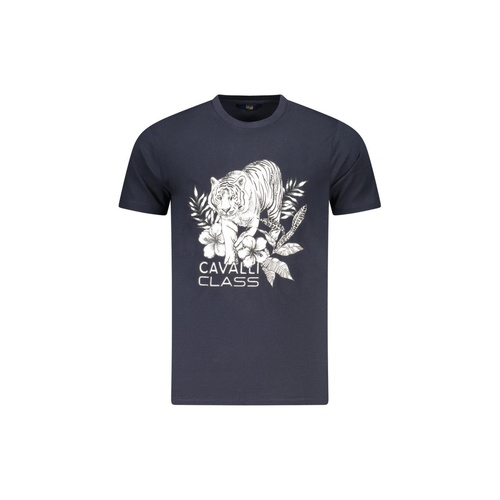 Cavalli Class Men's Blue Cotton  T-Shirt - L - Main Image