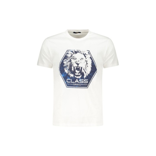 Cavalli Class Men's White Cotton  T-Shirt - XL - Main Image